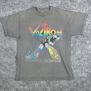 Voltron T-Shirt Mens Size M Gray Defender of the Universe 80s Cartoon Graphic